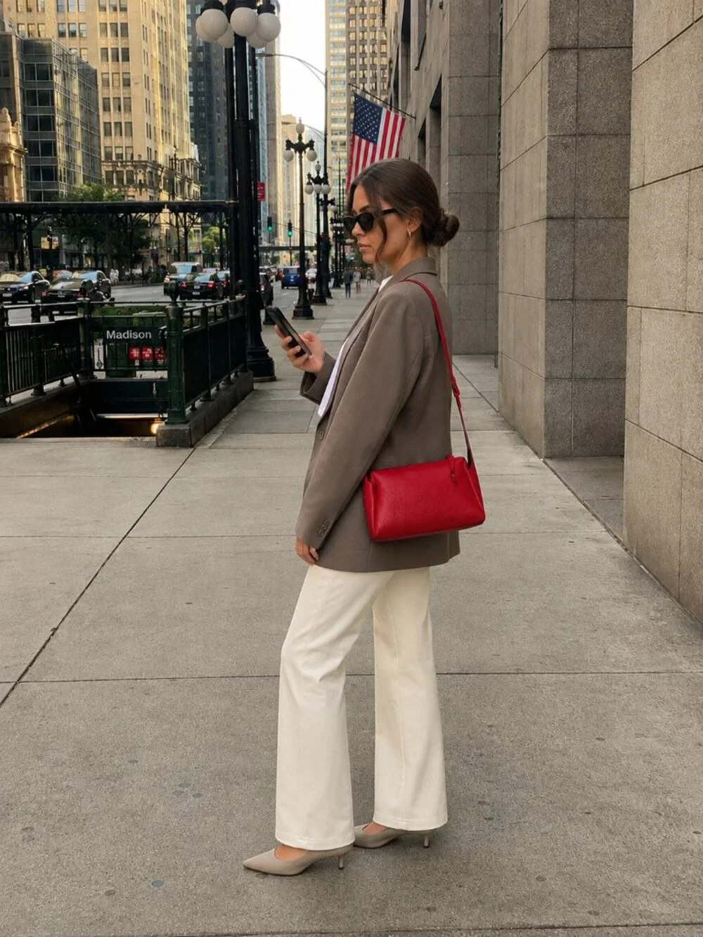 Italian Leather Red Shoulder Bag, Leather Crossbody Purse